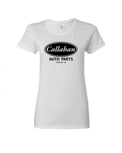 Callahan Auto Parts Tommy Boy Movie Womens T-Shirts-White-Womens Large
