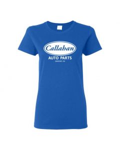 Callahan Auto Parts Tommy Boy Movie Womens T-Shirts-Blue-Womens Large