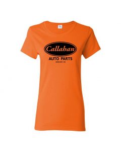 Callahan Auto Parts Tommy Boy Movie Womens T-Shirts-Orange-Womens Large