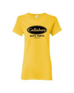 Callahan Auto Parts Tommy Boy Movie Womens T-Shirts-Yellow-Womens Large
