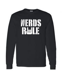 Nerds Rule Mens Black Long Sleeve Shirts