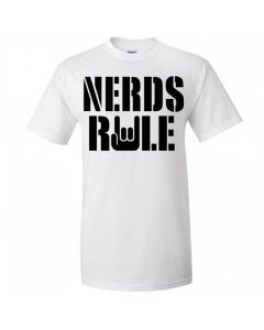 Nerds Rule Youth T-Shirt-White-Youth Large