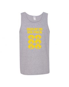 Check Out My Six Pack Mens Tank Tops-Gray-Large