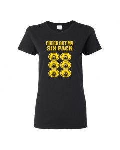 Check Out My Six Pack Womens T-Shirts-Black-Womens Large