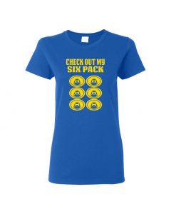 Check Out My Six Pack Womens T-Shirts-Blue-Womens Large