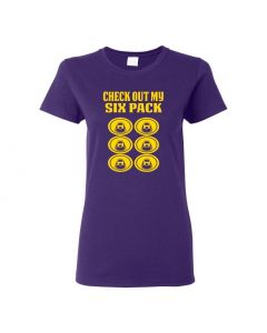 Check Out My Six Pack Womens T-Shirts-Purple-Womens Large