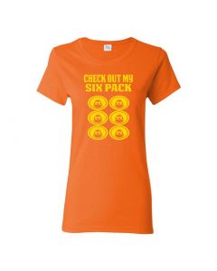 Check Out My Six Pack Womens T-Shirts-Orange-Womens Large