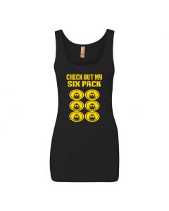 Check Out My Six Pack Womens Tank Tops-Black-Womens Large