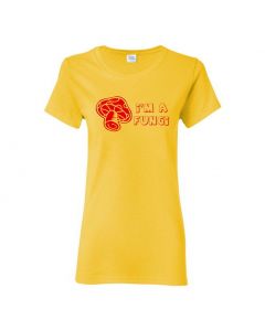 I'm A Fungi Womens T-Shirts-Yellow-Womens Large
