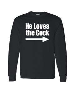 He Loves The Cock Mens Black Long Sleeve Shirts