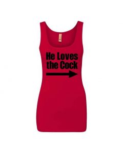 He Loves The Cock Graphic Clothing - Women's Tank Top - Red 