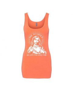Me So Holy Me Love You Long Time Graphic Clothing - Women's Tank Top - Orange