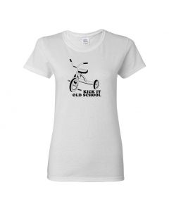 Kick It Old School Womens T-Shirts-White-Womens Large
