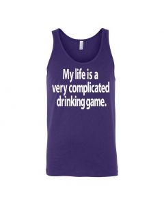 My Life Is A Very Complicated Drinking Game Graphic Clothing - Men's Tank Top - Purple