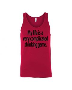 My Life Is A Very Complicated Drinking Game Graphic Clothing - Men's Tank Top - Red