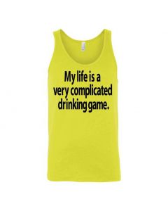 My Life Is A Very Complicated Drinking Game Graphic Clothing - Men's Tank Top - Yellow