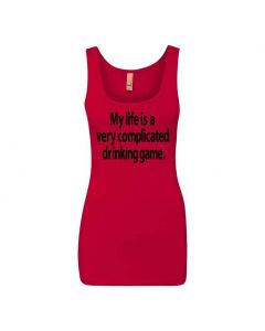 My Life Is A Very Complicated Drinking Game Graphic Clothing - Women's Tank Top - Red