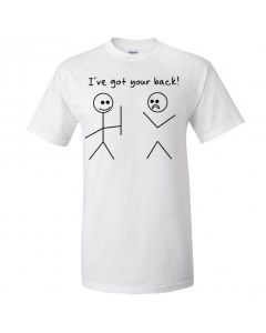 I've Got Your Back Stickman Graphic Clothing - T-Shirt - White - Large