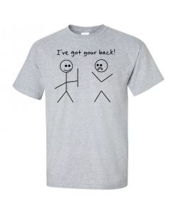 I've Got Your Back Stickman Graphic Clothing - T-Shirt - Gray - Large
