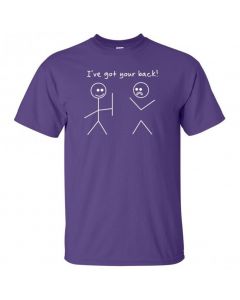 I've Got Your Back Stickman Graphic Clothing - T-Shirt - Purple - Large