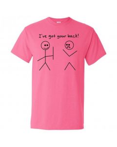 I've Got Your Back Stickman Graphic Clothing - T-Shirt - Pink - Large
