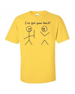 I've Got Your Back Stickman Graphic Clothing - T-Shirt - Yellow - Large