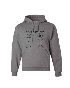 I've Got Your Back Stickman Graphic Clothing - Hoody - Gray