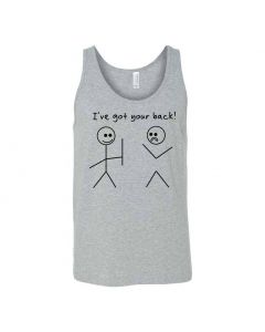 I've Got Your Back Stickman Graphic Clothing - Men's Tank Top - Gray