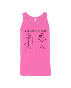 I've Got Your Back Stickman Graphic Clothing - Men's Tank Top - Pink