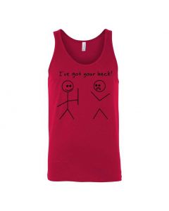 I've Got Your Back Stickman Graphic Clothing - Men's Tank Top - Red