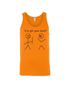 I've Got Your Back Stickman Graphic Clothing - Men's Tank Top - Orange