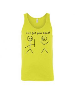 I've Got Your Back Stickman Graphic Clothing - Men's Tank Top - Yellow
