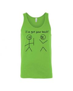 I've Got Your Back Stickman Graphic Clothing - Men's Tank Top - Green