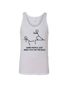 Some People Just Need A Pat On the Back Graphic Clothing - Men's Tank Top - White