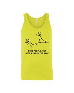 Some People Just Need A Pat On the Back Graphic Clothing - Men's Tank Top - Yellow