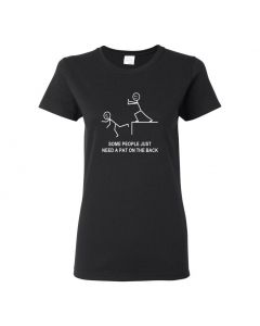 Some People Just Need A Pat On the Back Womens T-Shirts-Black-Womens Large
