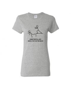 Some People Just Need A Pat On the Back Womens T-Shirts-Gray-Womens Large