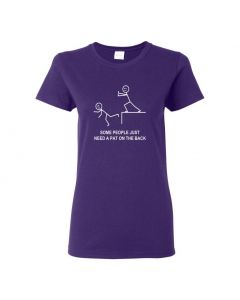 Some People Just Need A Pat On the Back Womens T-Shirts-Purple-Womens Large