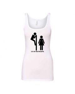 Co-Ed Restroom Graphic Clothing - Women's Tank Top - White