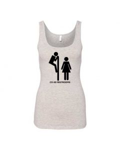 Co-Ed Restroom Graphic Clothing - Women's Tank Top - Gray