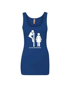Co-Ed Restroom Graphic Clothing - Women's Tank Top - Blue