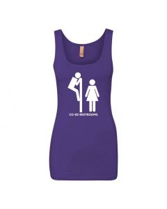 Co-Ed Restroom Graphic Clothing - Women's Tank Top - Purple