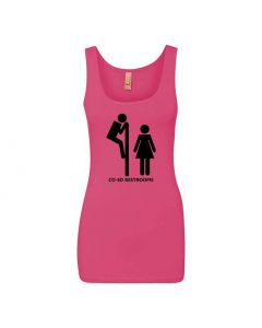 Co-Ed Restroom Graphic Clothing - Women's Tank Top - Pink