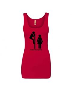 Co-Ed Restroom Graphic Clothing - Women's Tank Top - Red