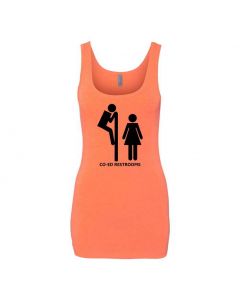Co-Ed Restroom Graphic Clothing - Women's Tank Top - Orange