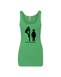 Co-Ed Restroom Graphic Clothing - Women's Tank Top - Green