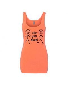 I Like Your Shoes Graphic Clothing - Women's Tank Top - Orange