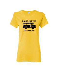 Short Bus V.I.P. Womens T-Shirts-Yellow-Womens Large