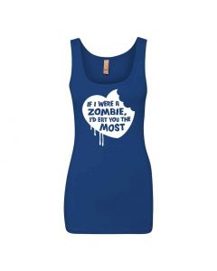If I Were A Zombie, Id Eat You The Most Graphic Clothing - Women's Tank Top - Blue