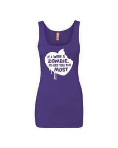 If I Were A Zombie, Id Eat You The Most Graphic Clothing - Women's Tank Top - Purple